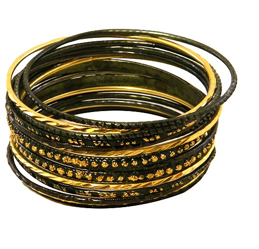 black gold bangles