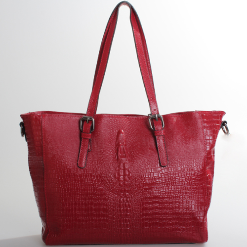 KrisKank Red Crocodile shoulder handbag